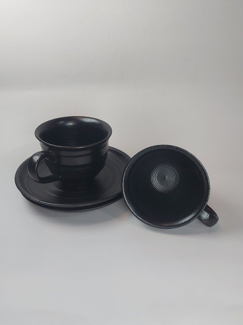 Matte Black Stoneware Cup and Saucer Set (Category: Coffee & Tea Tableware) located in Quezon City. Submitted by curated.stoneware.ph. (Listing ID 1418789035, Image 2). Description: Cup - 3.5 x 2.75 Sacuer - 6 inches P300 each set 1 set available.