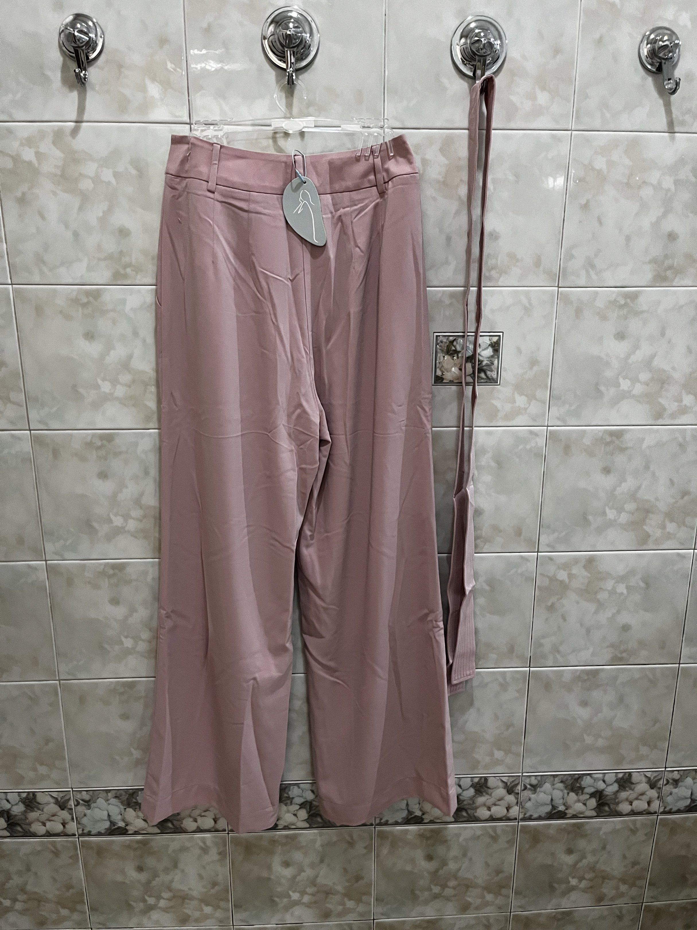Our Second Nature Pink Wide Leg Pants (Category: Other Bottoms) located in Manila. Submitted by jcmph (Listing ID 1418846814, Image 2). Description: - Our Second Nature pink wide-leg pants - Size S - Includes matching belt - New with tag - Made of 100% polyester - Classic design Waist 27 inches Length 39 inches .