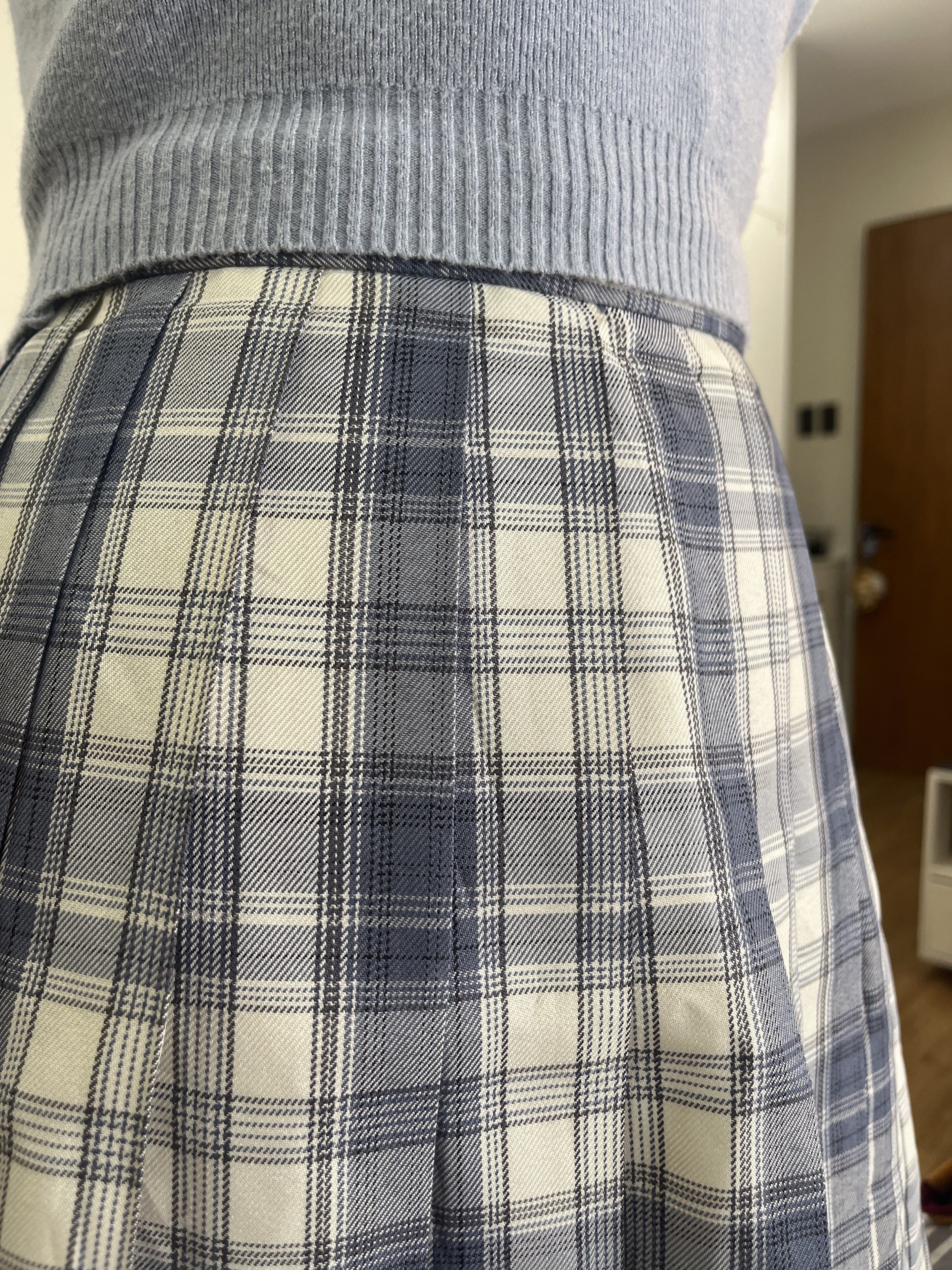 Plaid Pleated Tennis Skirt (Category: Skirts) located in Bacoor. Submitted by mklvrs (Listing ID 1418852876, Image 2). Description: - Buckle closure with hidden zipper - Adjustable waist; can fit 22-26 inches - Super nice material, not the typical thin ones you'd see for tennis skirts.
