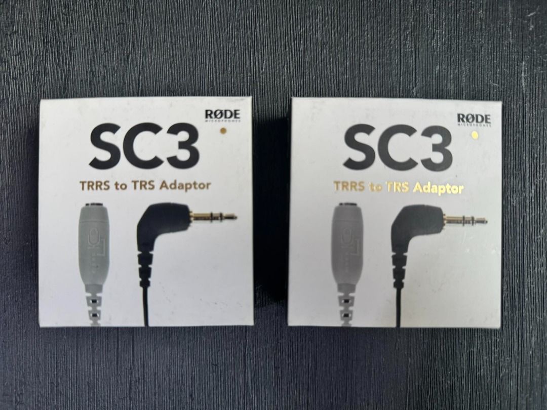 Rode SC3 3.5mm TRRS to TRS Adaptor (Category: Other Audio Equipment) located in Caloocan City. Submitted by jmicael (Listing ID 1418862844, Image 1). Description: 2 pieces available. Bought around Q2 2020. Box is dented from long-term storage but item was never used. 📍 Open for inspection at The Grove by Rockwell (we can agree on a date and time 😄). Full list of items for sale here: https://rpsycael.notion.site/ucastgaragesale.