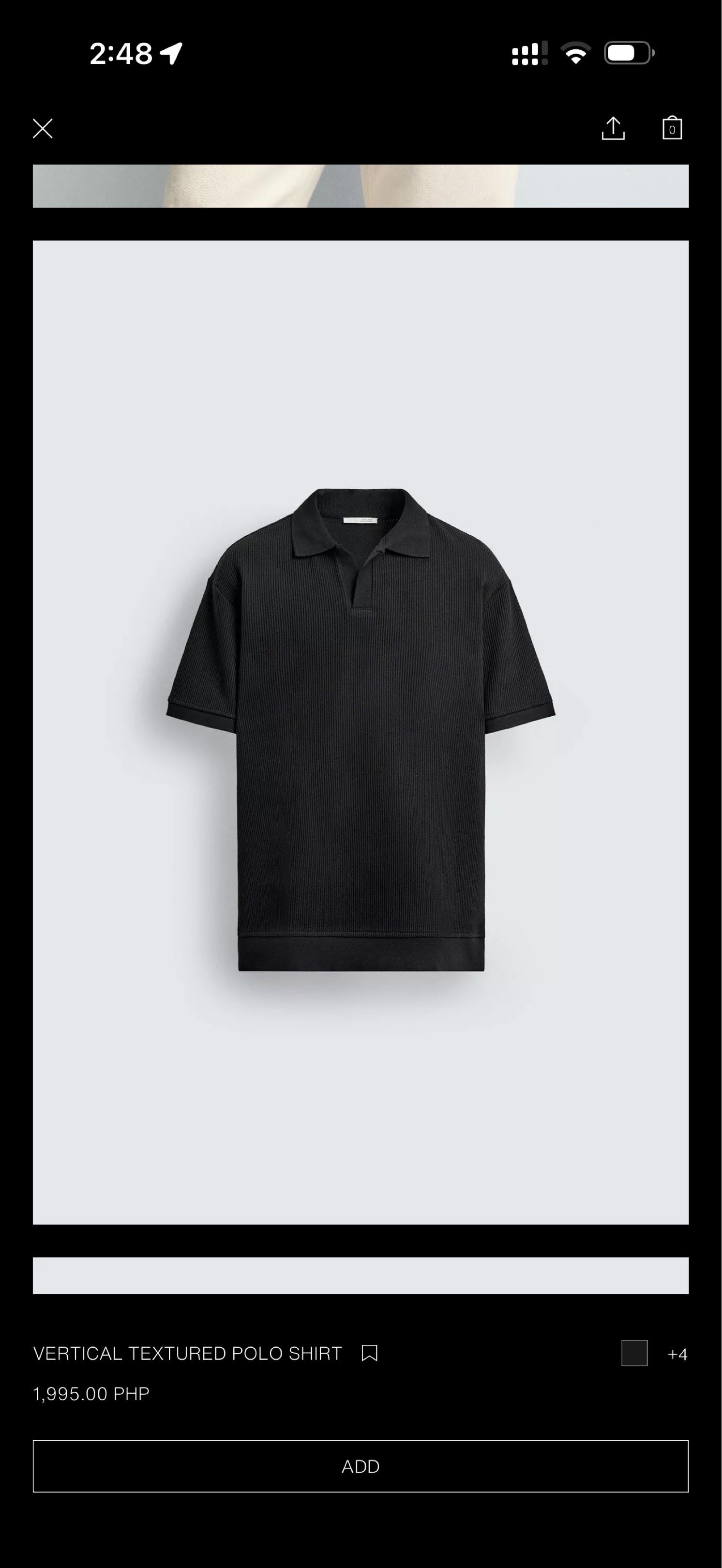 Zara Polo Shirt (Category: Tshirts & Polo Shirts ) located in Quezon City. Submitted by constantine9622 (Listing ID 1418842570, Image 1). Description: Size: S Loc: Commonwealth, QC Mode of Payment: Gcash, Maya, Bank Transfer Delivery: Lalamove, Grab Product Code: 0526/460/800/S.