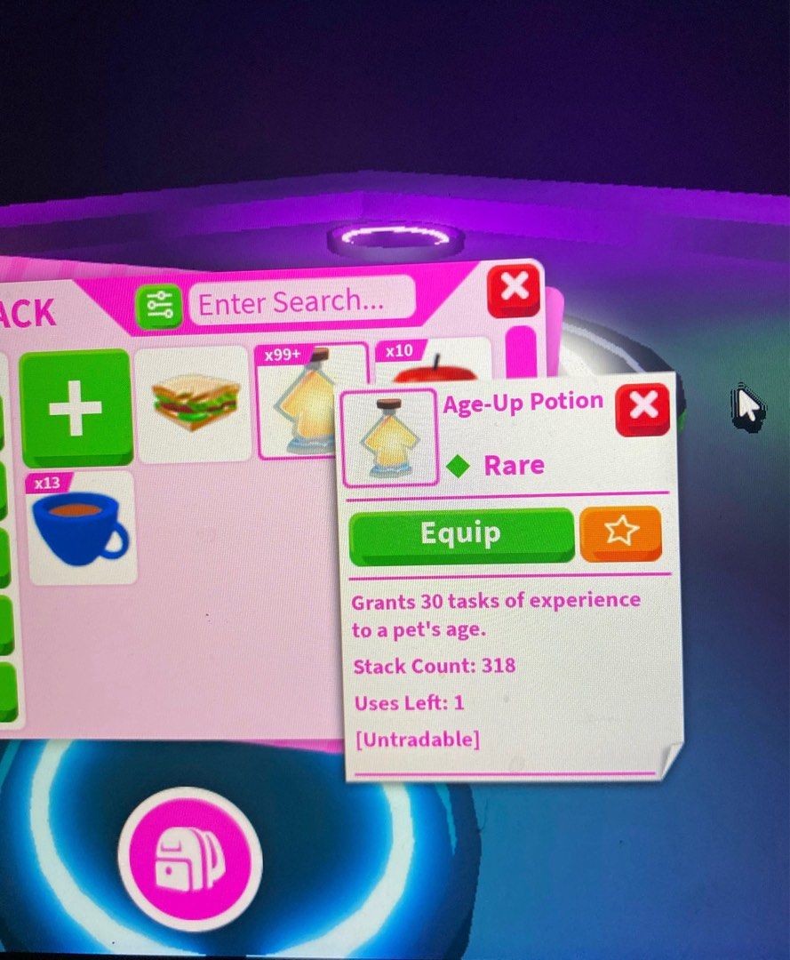 Adopt me age up potions! (Category: Others) located in Quezon City. Submitted by njr_mk (Listing ID 1413590962, Image 2). Description: 3 pesos per pot! 🦋 payment first! gcash only 🦋 no receipt, no transaction (pls send ss of gcash payment) 🦋 NO minimum spend :).