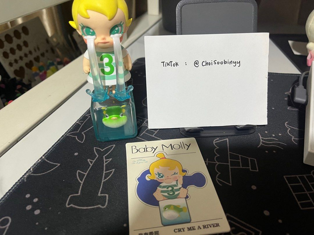 Baby Molly when I was Three series (Category: Designer & Blind Box Toys) located in Manila. Submitted by soobinyy (Listing ID 1413521192, Image 1). Description: - Baby Molly figure - No box, just card - mode of payment: Gcash - mode of delivery: Lalamove - reason for sale: funds! - tiktok: @choisoobinyy.