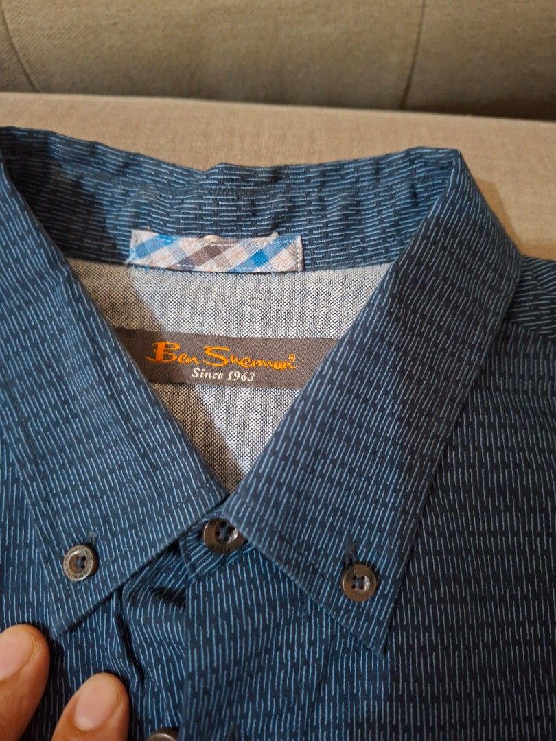Ben Sherman Short Sleeve Shirt (Category: Tshirts & Polo Shirts ) located in Muntinlupa City. Submitted by eiramceegee (Listing ID 1413598624, Image 2). Description: - Ben Sherman short sleeve shirt - Stylish blue pattern - Button-down design - Classic collar - Comfortable fabric - Ideal for casual wear - Features Ben Sherman logo on chest.