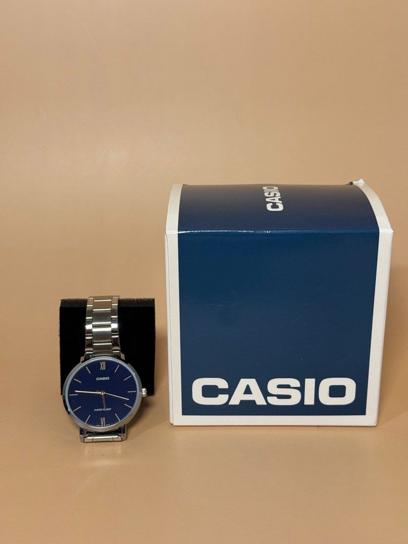 Casio Watch with Blue Dial (Category: Luxury Watches) located in Pasig City. Submitted by chikaching (Listing ID 1413434682, Image 1). Description: - Casio watch with a sleek design - Features a blue dial - Stainless steel band - Includes original box - Comes with warranty card - Extra links included - Perfect for everyday wear or as a gift - Combines style and functionality - Slightly negotiable.