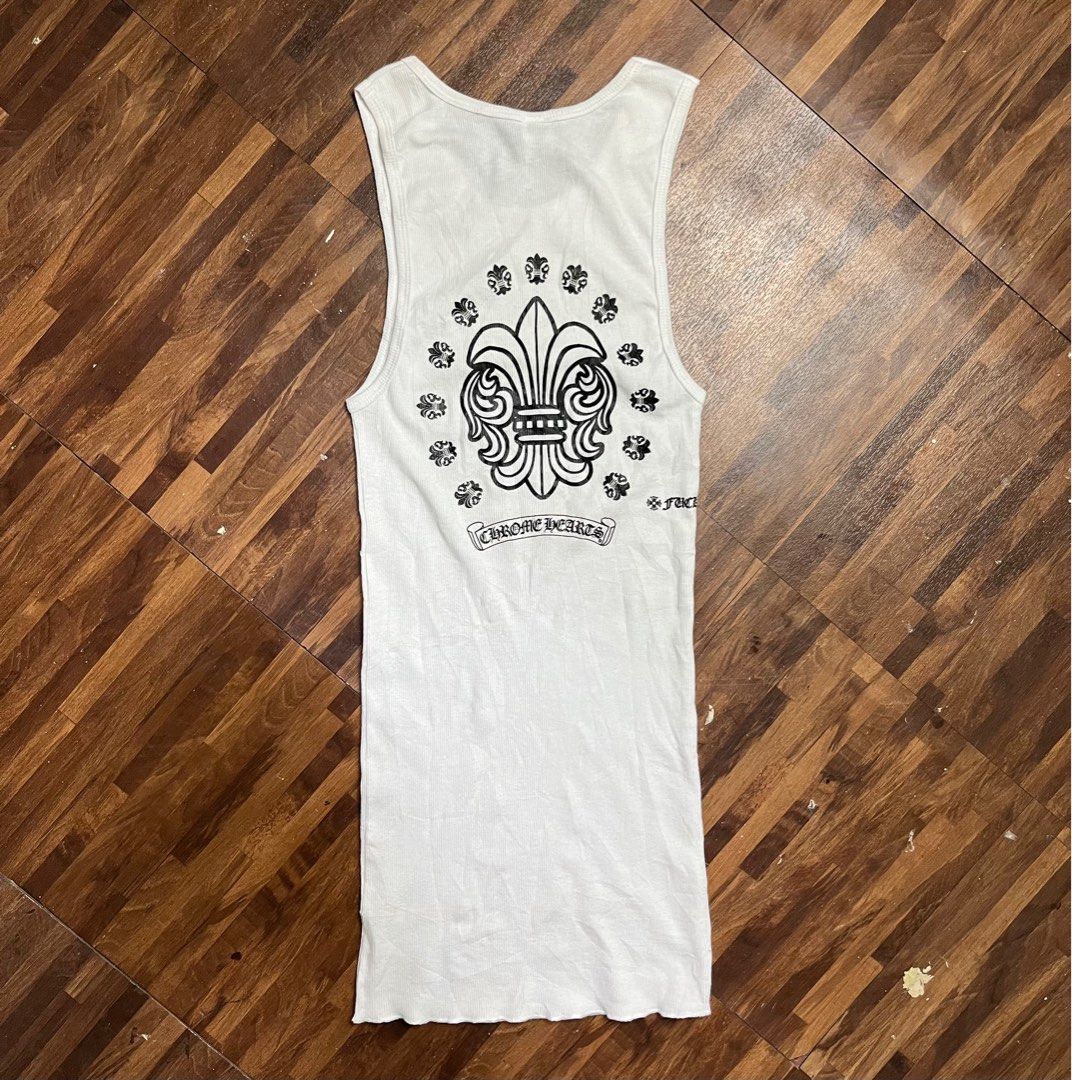 Chrome Hearts Fleur De Is Ribbed Tank Top (Category: Vests) located in Cabanatuan. Submitted by refind-ph (Listing ID 1413549331, Image 2). Description: Chrome Hearts Fleur De Is Ribbed Tank Top Dimes 12 - 15 x 31 inches Very good condition No issue Color rate 9/10 Dm to purchase! 📩.