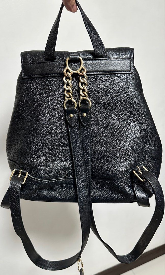 Authentic Coach Elle Black Pebbled Leather Backpack (Medium) (Category: Backpacks) located in Manila. Submitted by pamsayat (Listing ID 1411016975, Image 3). Description: Issues: • None. Signs of usage only Reminders: • Last price is already posted and non-negotiable. • No return or exchange. All sales are final. Please ensure that you are fully satisfied with the item prior to shipment. • Manila City location. Shipping via Lalamove/ J&T at buyer