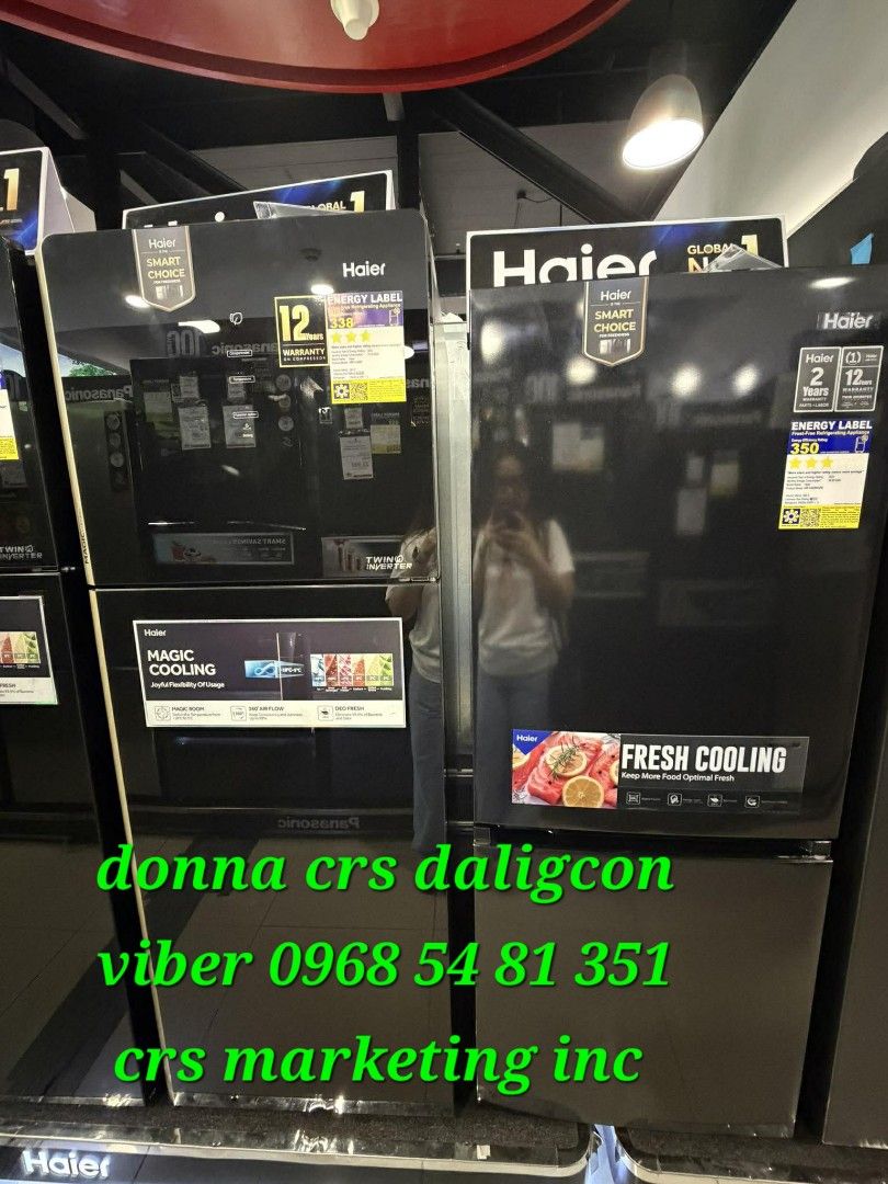 Haier refrigerator (Category: Refrigerators and Freezers) located in Manila. Submitted by donnasagao03665 (Listing ID 1413497062, Image 3). Description: 🟥 HAIER REF / HAIER REFRIGERATOR TWO DOOR / HAIER REFRIGERATOR BOTTOM FREEZER / HAIER PERSONAL REF 🟥 📍 PERSONAL REF HR80VNBS 1.5 - 6,100 HR99VNBS 3.5 - 7,700 📍 SINGLE DOOR INVERTER HR-IV168DS 5.5 - 10,800 📍 TOP MOUNT TWO DOOR FREESH COOLING INVERTER HRFIV200 6.7 - 14,900 HRF-IV220VNF (BS) 7.
