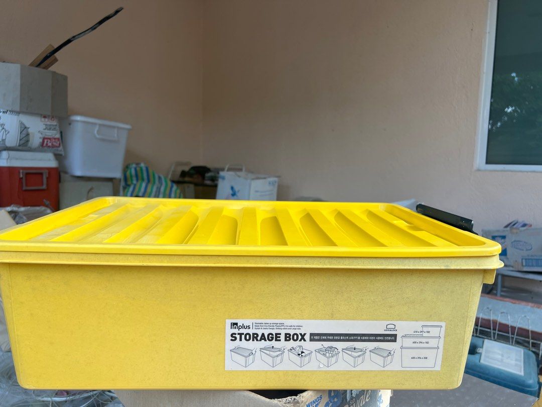 Inplus Lock & Lock Kids Storage Box (Category: Storage Boxes & Baskets) located in Manila. Submitted by project40 (Listing ID 1413515401, Image 1). Description: - Yellow Inplus kids storage box - Big and wide enough for storing files and stuff - Includes a lid and black handle (1 missing black lock) - Rectangular shape with ridged top - Dimensions: 420 x 194 x 182 mm - Ideal for storing toys and other items - Looks dirty but very clean! These are