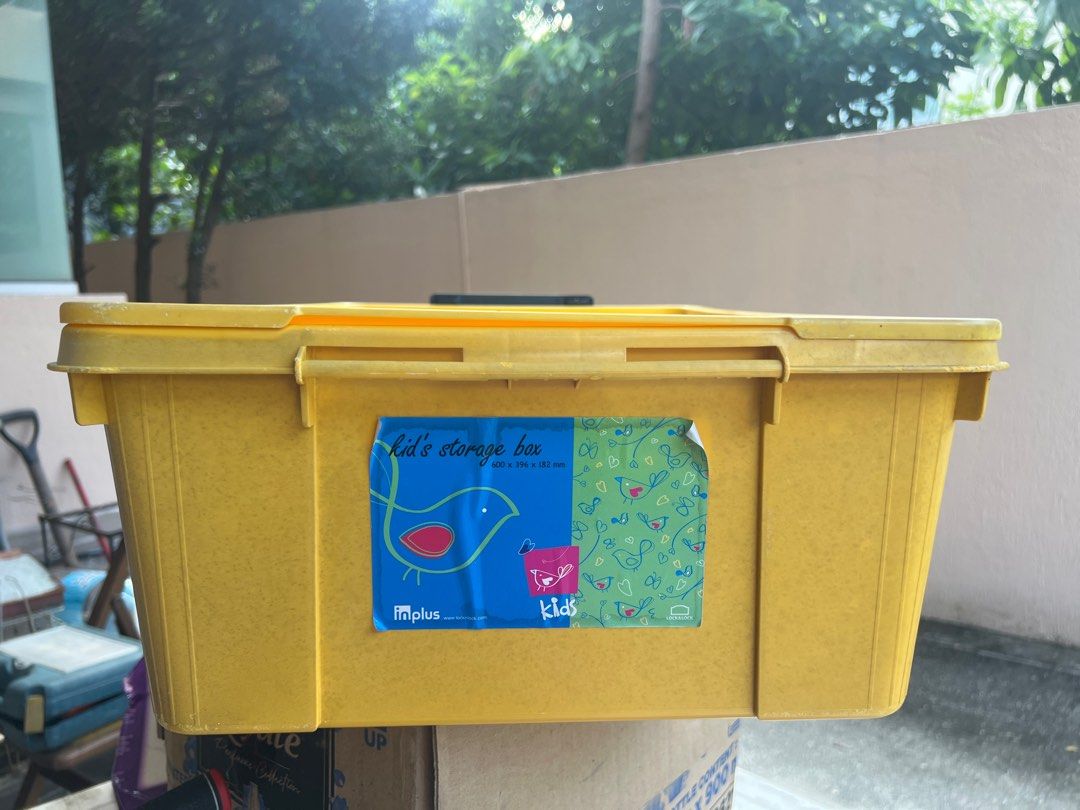 Inplus Lock & Lock Kids Storage Box (Category: Storage Boxes & Baskets) located in Manila. Submitted by project40 (Listing ID 1413515401, Image 2). Description: - Yellow Inplus kids storage box - Big and wide enough for storing files and stuff - Includes a lid and black handle (1 missing black lock) - Rectangular shape with ridged top - Dimensions: 420 x 194 x 182 mm - Ideal for storing toys and other items - Looks dirty but very clean! These are