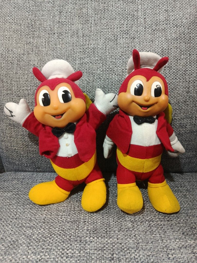 Bundle Jollibee Mascot Plush Toy Hard Face (Category: Plushies & Soft Toys) located in Quezon City. Submitted by truephoenix.16cee3 (Listing ID 1413467701, Image 1). Description: Listing is for Jollibee plush toys. They are dressed in their signature red and yellow outfits, complete with a chef's hat and bow tie. The toys have white gloves and yellow wings. These plush toys are perfect for collectors or fans of Jollibee. Rare hard face. Condition