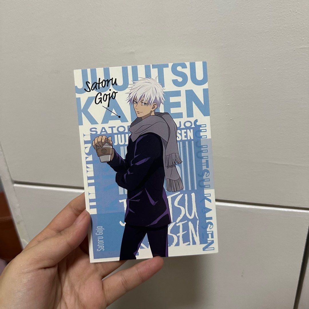 Jujutsu Kaisen Satoru Gojo Postcard (Category: Raw Singles) located in Makati City. Submitted by vxn.ph (Listing ID 1413593692, Image 1). Description: Gojo Satoru Cafe Postcard from Japan.
