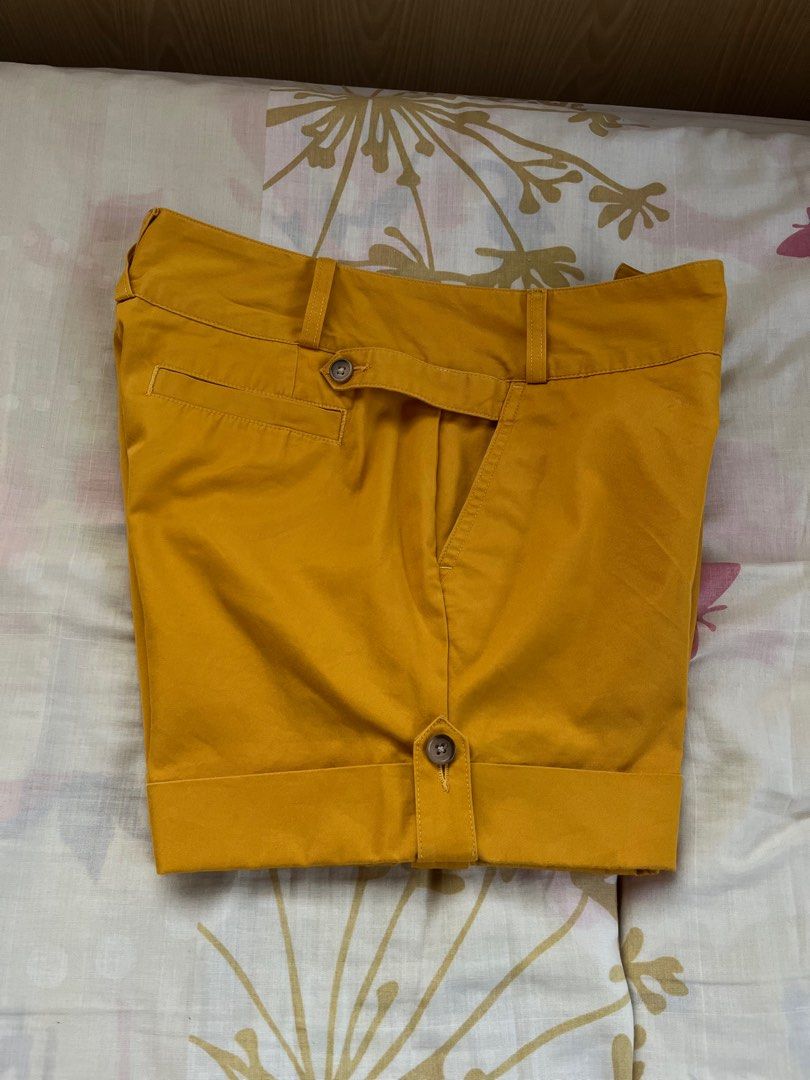 Landsend Mustard Yellow Shorts (Category: Shorts) located in Pasig City. Submitted by gjoconcepcion (Listing ID 1413520844, Image 3). Description: - Landsend mustard yellow shorts - Button and zipper closure - Two front and two back pockets - Folded hem detail - Patterned waistband lining - Tailored fit - Classic design - Ideal for casual wear.