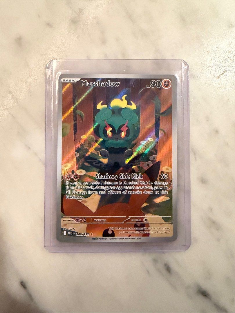 Mega Evolution Marshadow IR (Category: Raw Cards) located in Singapore. Submitted by _99__ (Listing ID 1413630330, Image 1). Description: English Pokemon Mega Evolution ME IR Meet up at Novena or Paya Lebar MRT pokemon, pkmn, tcg, pokémon.