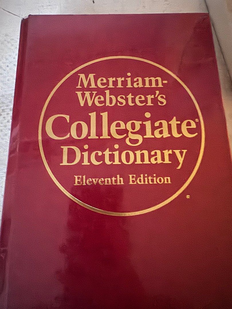 Merriam-Webster's Collegiate Dictionary Eleventh Edition (Category: Textbooks) located in Manila. Submitted by decluterthings888 (Listing ID 1413545504, Image 1). Description: - Merriam-Webster's Collegiate Dictionary, Eleventh Edition - Features a classic maroon cover with gold lettering. - Clearly displays the title and edition. - A valuable reference for students, writers, and word enthusiasts..