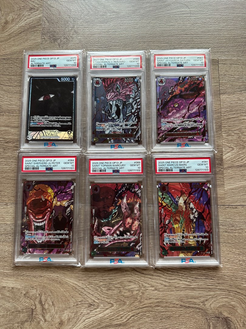 One Piece OP13 JP GOROSEI sequential PSA 10 Graded Cards, Toys