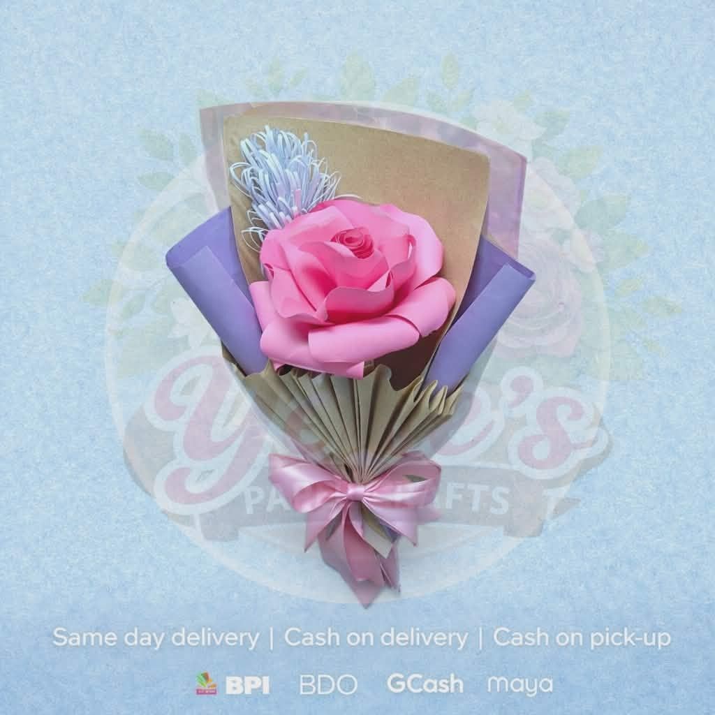 Paper Bouquet (Category: Flowers & Bouquets) located in Quezon City. Submitted by gervincho (Listing ID 1413441731, Image 3). Description: Paper Bouquet Bouquet That Never Fades 🌸 Perfect gift made with love — Paper Flower Bouquet ✨ Good for any occasion: • Monthsary • Anniversary • Birthdays • Or just because 💛 📍 Baesa, Quezon City 🚚 Lalamove | WeMove 💰 Pricing is for the bouquet only (shipping not included) 📩 DM us for inquiries & custom 