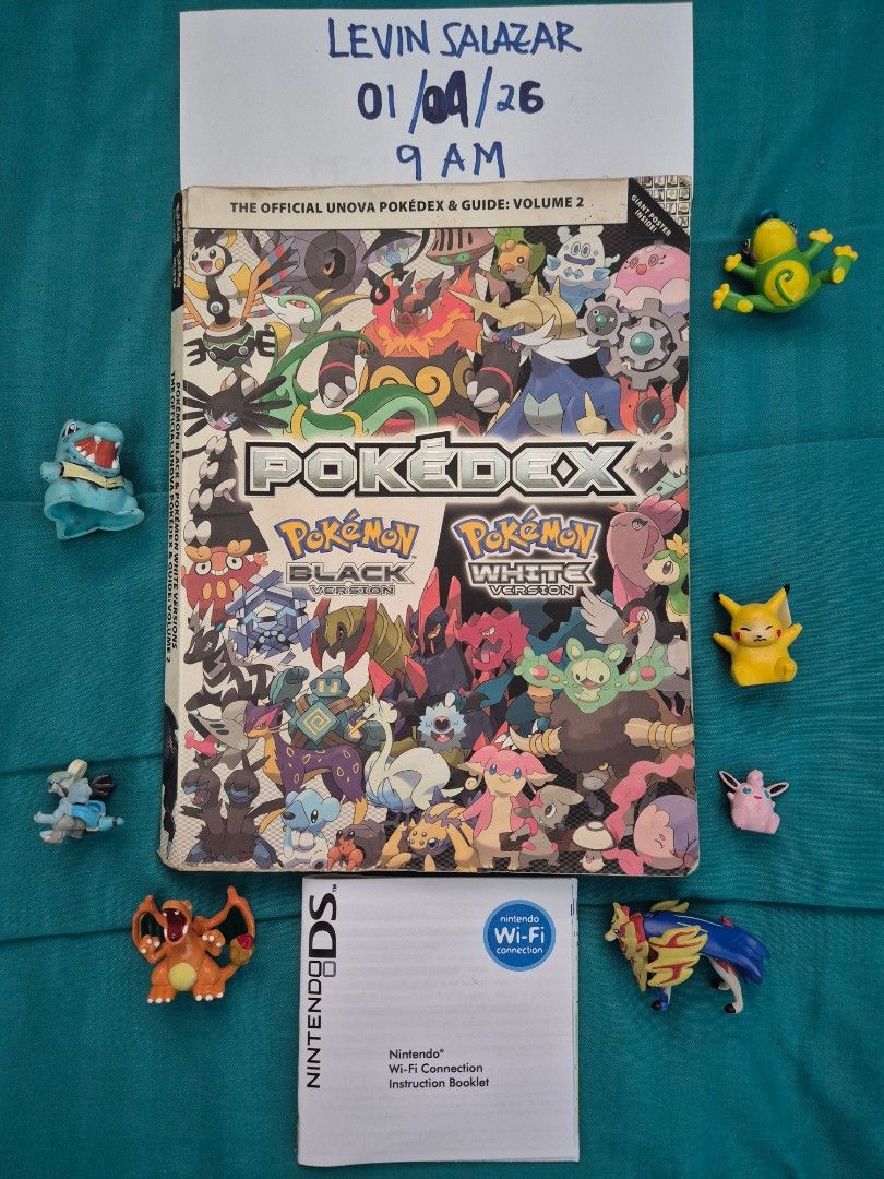 POKEMON BLACK/WHITE POKEDEX GUIDE BOOK 2 SET (Category: Children's Books) located in Guiguinto. Submitted by Levinthings (Listing ID 1413568484, Image 1). Description: For Sale: (as SET/BUNDLE) > Inclusions: - Nintendo Pokemon Black and White Official Unova Pokedex and Guide book Volume 2 - Nintendo DS Wifi Booklet - Pokemon figures > Price: 2400 > Condition: Well used > Location: Guiguinto, Bulacan > Payment: Gcash/Maya/Bank transfer > Deliver: 