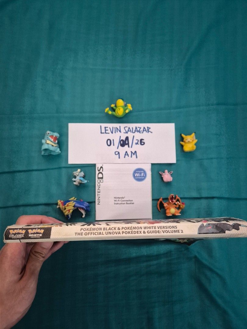 POKEMON BLACK/WHITE POKEDEX GUIDE BOOK 2 SET (Category: Children's Books) located in Guiguinto. Submitted by Levinthings (Listing ID 1413568484, Image 3). Description: For Sale: (as SET/BUNDLE) > Inclusions: - Nintendo Pokemon Black and White Official Unova Pokedex and Guide book Volume 2 - Nintendo DS Wifi Booklet - Pokemon figures > Price: 2400 > Condition: Well used > Location: Guiguinto, Bulacan > Payment: Gcash/Maya/Bank transfer > Deliver: 