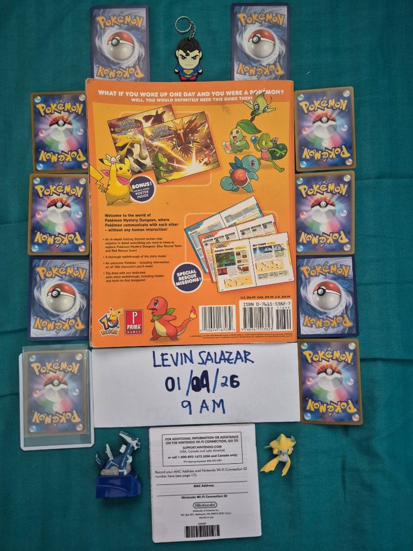 POKEMON MYSTERY DUNGEON STRATEGY GUIDE SET (Category: Nintendo) located in Guiguinto. Submitted by Levinthings (Listing ID 1413555887, Image 2). Description: For Sale: (as SET/BUNDLE) > Inclusions: - Nintendo Pokemon Mystery Dungeon Official Strategy Guide (Red/Blue Rescue Team) - Nintendo DS Wifi Booklet - Pokemon TCG Rotom Dex 015/SM-P (Jp) - random Eng/Jp cards - Pokemon figures - Keychain *FREE: -Sleeve -Toploader > Price: 2400 > Condition: W