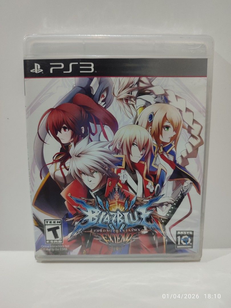 PS3 - Blazblue: Chrono Phantasma Extend (BRAND NEW) "ALL" (Category: PlayStation) located in Mendez-Nunez. Submitted by sf2_gameshop (Listing ID 1413554281, Image 1). Description: PLEASE READ CONDITION: brand new and factory sealed however, it has one tear in plastic wrap (pls. refer to the posted photo). GENRE: 2D Fighting MODE: Single-player, multiplayer REGION: ALL LANGUAGE: English Feel free to chat for any inquiries and you may visit my shop