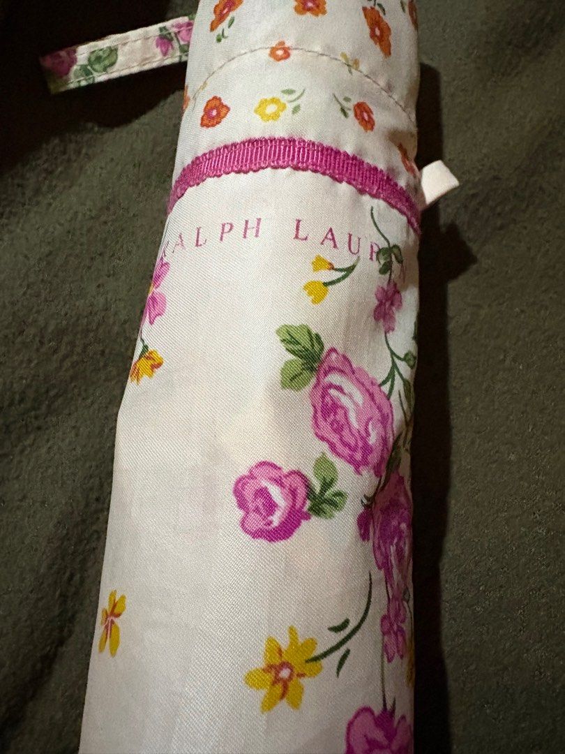 Ralph Lauren Floral Umbrella (Category: Umbrellas) located in Davao. Submitted by my_picks (Listing ID 1413616973, Image 3). Description: Authentic Ralph Lauren foldable umbrella with floral print. In good used condition and fully functional. Has been sitting unused in the closet, which is why I’m selling it. • Compact and foldable • Elegant floral design • Branded Ralph Lauren handle & sleeve •Sturdy frame, opens & closes properly • Comes with o