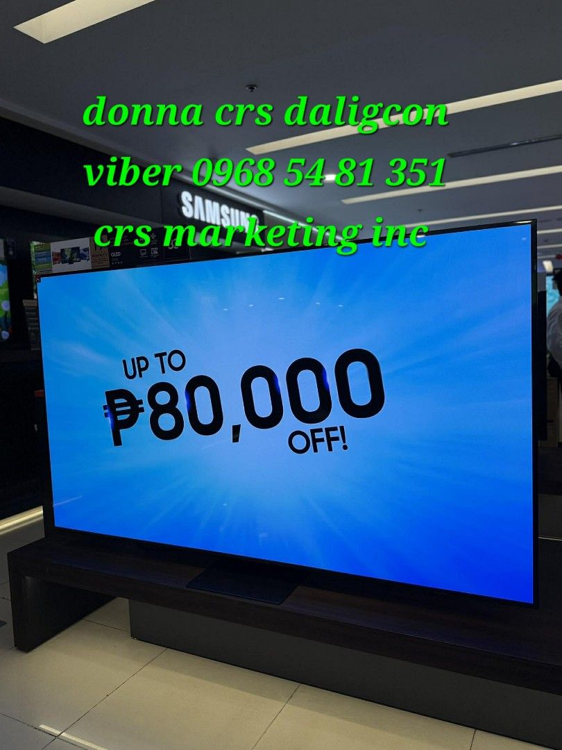 Samsung oled tv (Category: TV) located in Manila. Submitted by donnasagao03665 (Listing ID 1413501141, Image 2). Description: 🟧 SAMSUNG OLED TV 2025 MODEL FREE SOUNDBAR 55S95F 65S95F 77S95F 83S95F 55S85F 65S85F 🟧 QA55S95F - 80,900 / T420 QA65S95F - 101,000 / HWQ600F QA77S95F - 147,500 / Q800F QA83S95F - 217,300 / Q930F ( free installation and demo within metro manila - wall bracket not included ) QA55S85F - 59,000 / T420 QA65S85F - 78,000 / T42