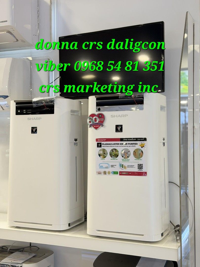 Sharp air purifier (Category: Air Purifiers & Dehumidifiers) located in Manila. Submitted by donnasagao03665 (Listing ID 1413501788, Image 1). Description: 🟧 SHARP AIR PURIFIER / SHARP AIR PURIFIER WITH DEHUMIDIFIER / SHARP AIRPURIFIER WITH HUMIDIFIER 🟧 FP-J30E-A - 6,200 (BLUE) 23SQM FP J80EP H 62SQM - 21,000 DW-E16FP-W - 19,600 24SQM with dehumidifier DW-J27FP-W - 26,800 32SQM with dehumidifier 📍AIR PURIFIER WITH HUMIDIFIER KC G40E W 26sqm - 