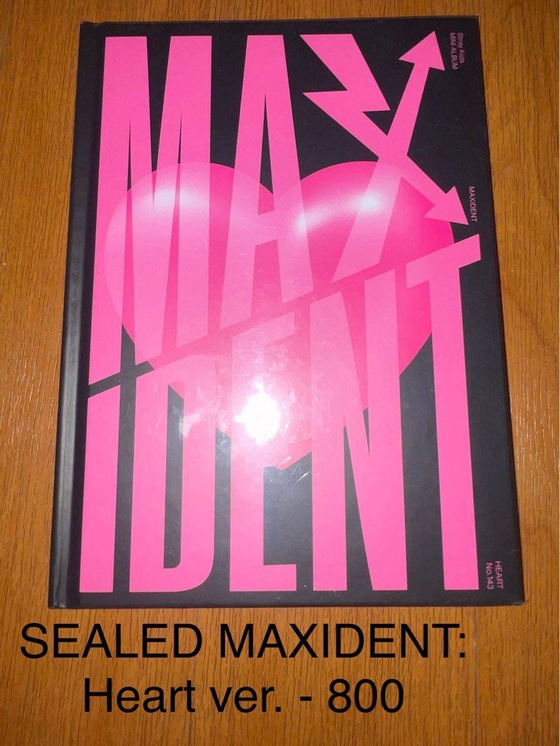 Stray Kids MAXIDENT Heart Version Album (Category: CDs & DVDs) located in Makati City. Submitted by shayebuys (Listing ID 1413566855, Image 1). Description: - Sealed MAXIDENT album (Heart version) - Brand new and unopened - Official and Authentic - Price: ₱800 - Negotiable.