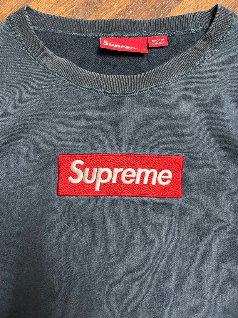 Supreme FW/15 Box Logo Crew Neck (Category: Coats, Jackets and Outerwear) located in Cabanatuan. Submitted by refind-ph (Listing ID 1413546240, Image 2). Description: Supreme FW/15 Box Logo Crew Neck Dimes 22.5 x 26 inches Very good condition No issue Color rate 8.5/10 Dm to purchase! 📩.