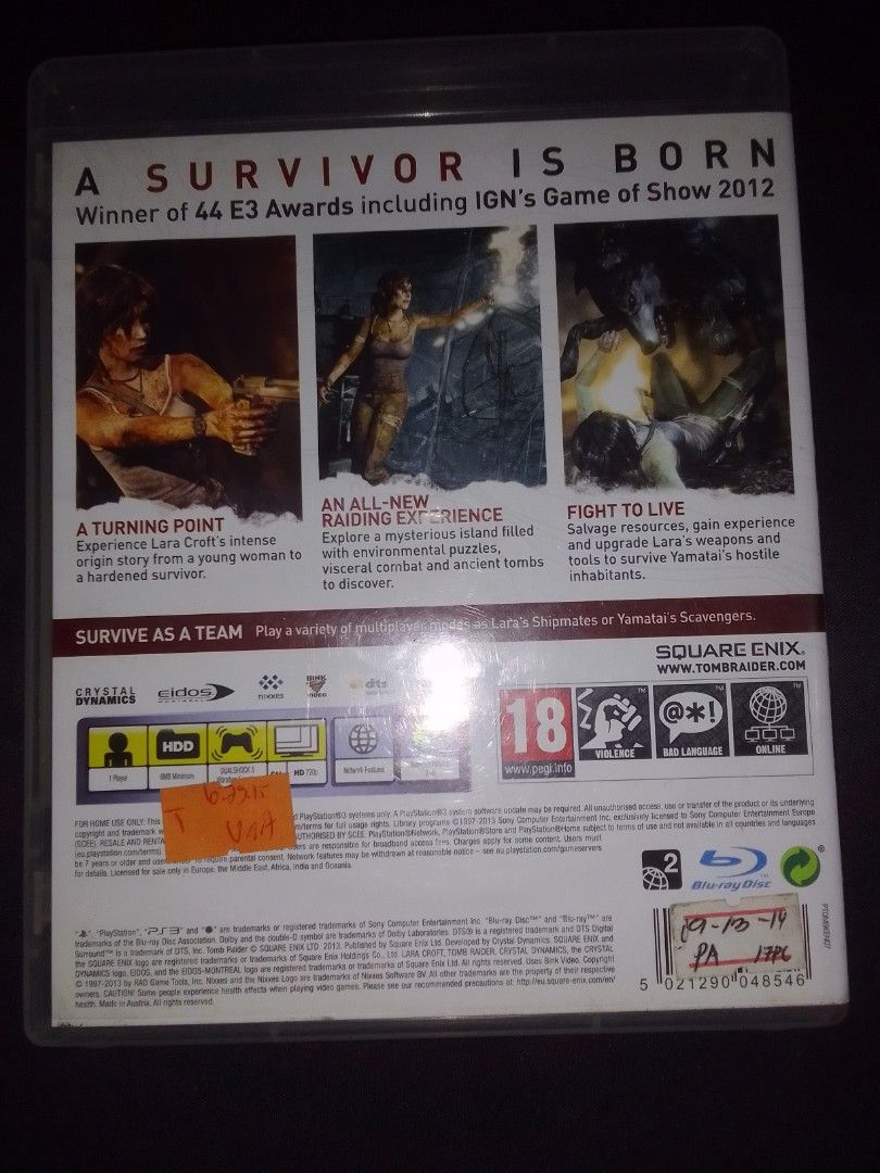 Tomb Raider PS3 Game (Category: PlayStation) located in Baguio. Submitted by eskimoprime (Listing ID 1413509299, Image 2). Description: Notes: - Tested and working - Complete with manual - RFS: Finished - Feel free to pm for more pics .