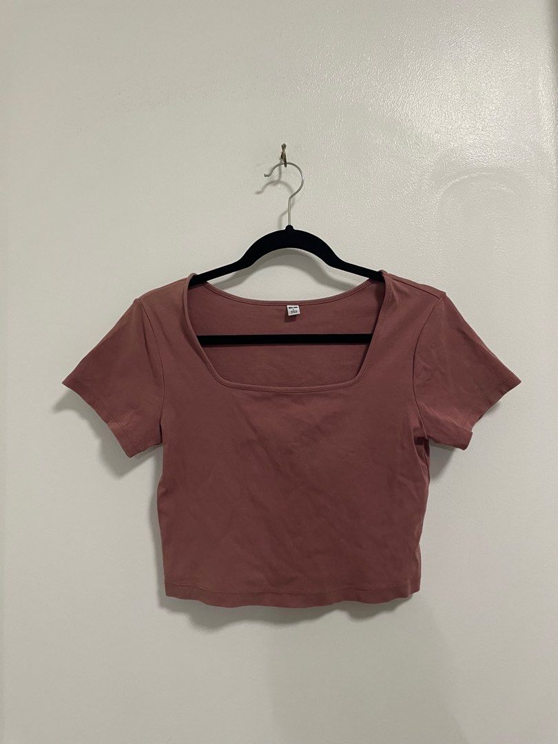 UNIQLO Square Neck Crop Top (L) (Category: Blouses) located in Quezon City. Submitted by daiannic (Listing ID 1413606096, Image 3). Description: Uniqlo Square Neck Crop Top (L) • P300 each only; retails for P790 each • barely used, all in pristine condition! • in color rose, lilac, white, mustard yellow and black; colors are very nice in person • Size L on tag womens; material is stretchy 100% cotton • MOP: GCash / BDO / BPI SOLD — Rose, Lilac, B