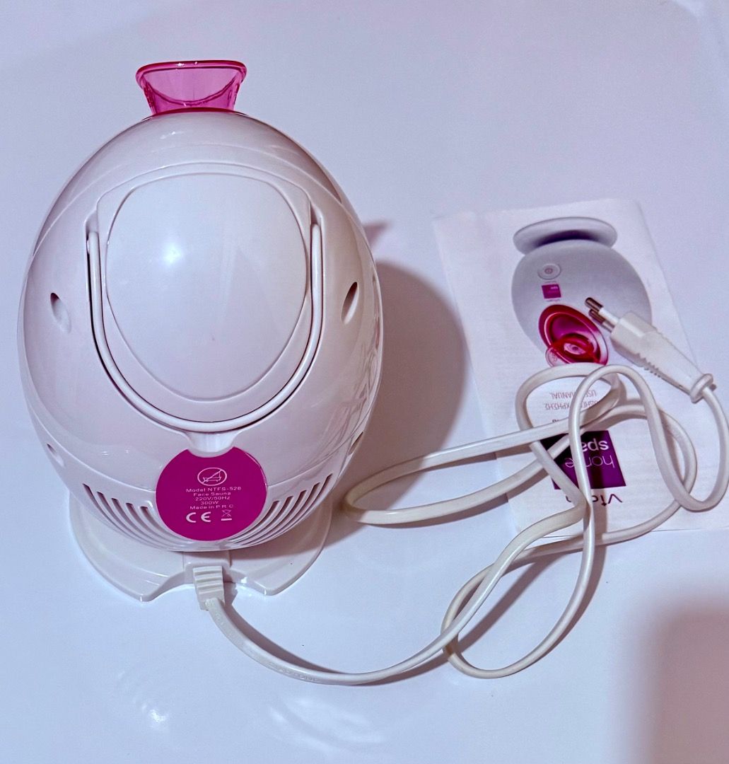 Vican Home Spa Face Sauna (Category: Face Care) located in Makati City. Submitted by mount_assetace (Listing ID 1413485772, Image 2). Description: Transform your skincare routine with spa - level luxury - right at home! I purchased this but never used, still in pristine condition. This device is designed to open pores, deeply cleanse, and hydrate your skin, giving you radiant, refreshed glow without the salon price tag. Vican Home Spa face sauna: