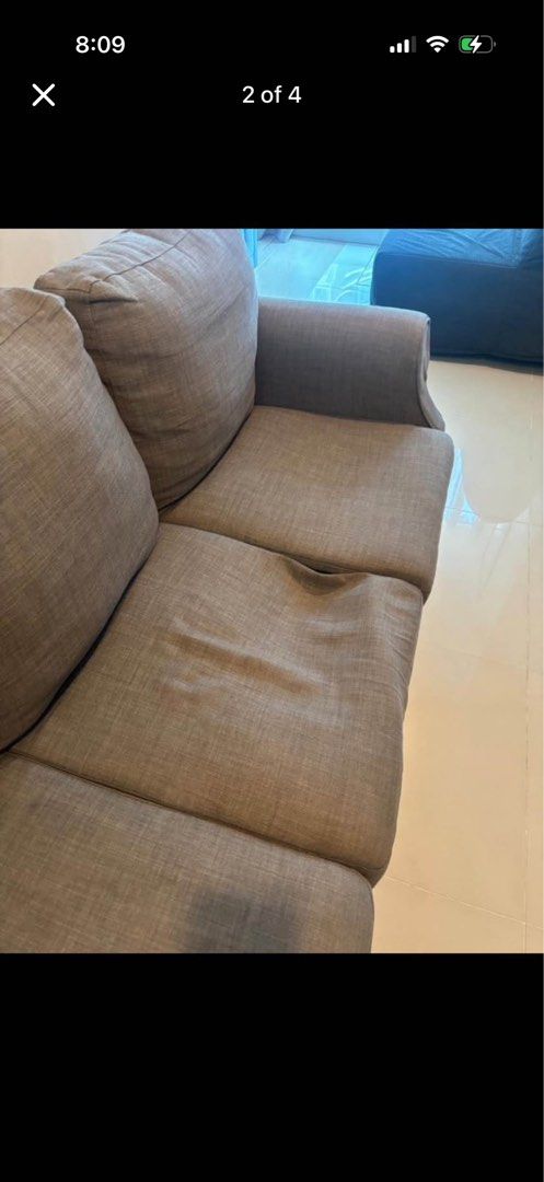 3 seater sofa (Category: Sofas) located in Pasig City. Submitted by riccimoi (Listing ID 1413778640, Image 2). Description: 3 seater sofa Good condition heavy duty material just need to fix the foam on one cushion that’s why selling low price Pick up pasig .