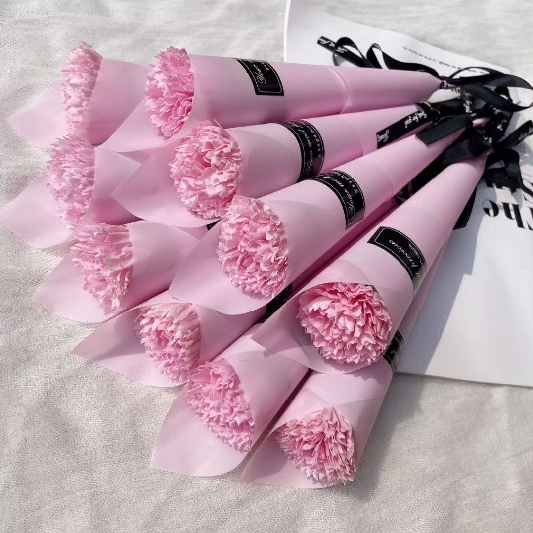 5/10/20pcs Pink carnation rose (Category: Flowers & Bouquets) located in Mandaluyong City. Submitted by goodthriftfinds67 (Listing ID 1413654053, Image 1). Description: - Pink carnation bouquet - Wrapped in pink paper - Tied with a black ribbon - Ready to gift - Suitable for any occasion.