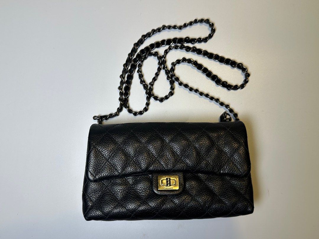 Chanel mini caviar bag (Category: Luxury Bags & Wallets) located in Caloocan City. Submitted by greenboxpackaging (Listing ID 1413852293, Image 1). Description: Chanel Uniform Caviar belt bag turns into a sling bag. Belt not included. Posted a photo when worn. Open for offers no lowballers please. Thank you.