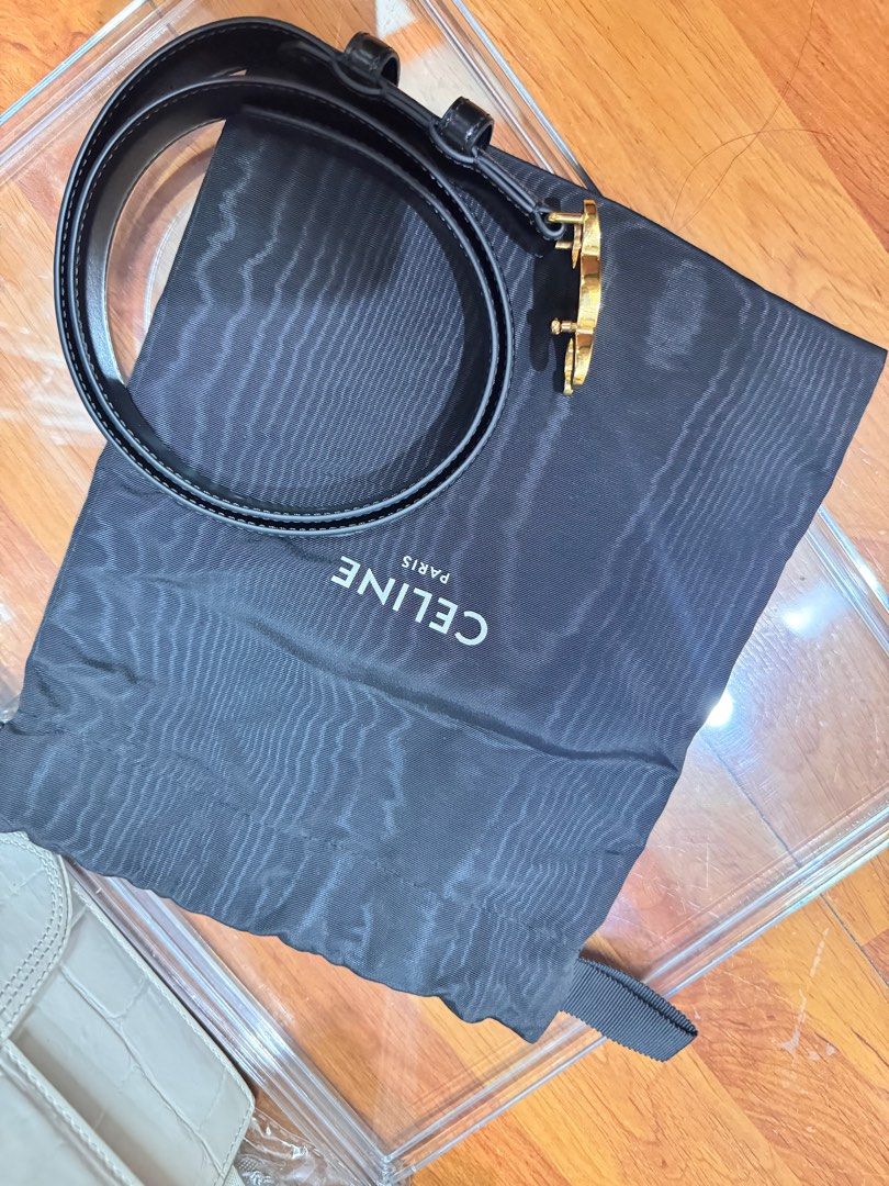 Celine Triomphe Belt (Category: Luxury Accessories) located in Paranaque City. Submitted by rikkkaaa (Listing ID 1413695906, Image 3). Description: - Authentic Celine Triomphe belt - Includes Celine dust bag and box - Bought in Paris May 2024 - Used less than 5x (not a belt person, impulse buy) - SRP: 41,500 - slightly nego.