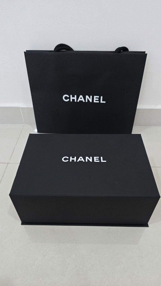 chanel-black-box-and-shopping-bag-luxury-accessories-on-carousell