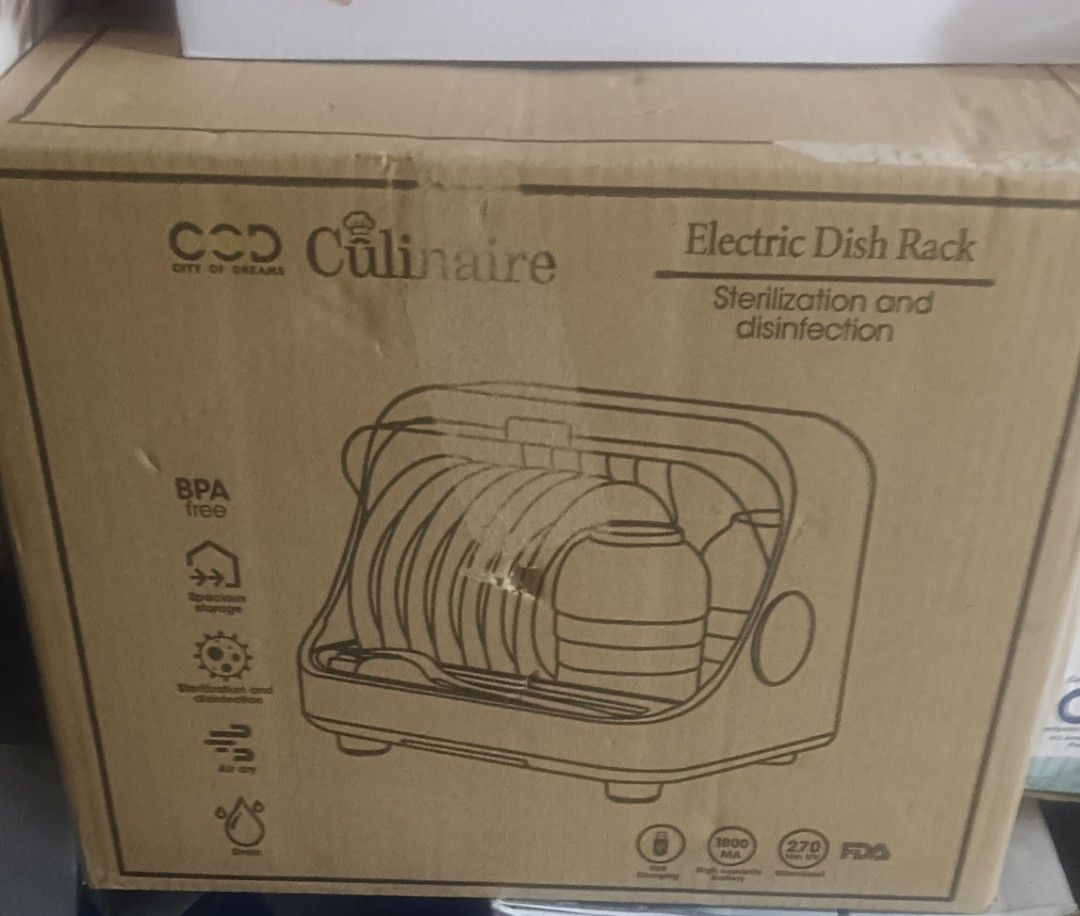 Culinare Electric Dish Rack (Category: Other Kitchenware & Tableware) located in Manila. Submitted by _handlecare (Listing ID 1413787726, Image 1). Description: Culinare Electric Dish Rack sterilizes and disinfects dishes. It is BPA-free and offers spacious storage. The dish rack also features a drying function. It is designed for efficient dish care..
