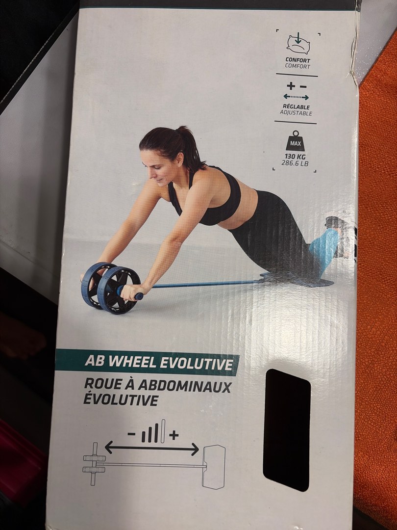 Decathlon Ab Wheel Evolutive, Sports Equipment, Exercise & Fitness, Toning  & Stretching Accessories on Carousell