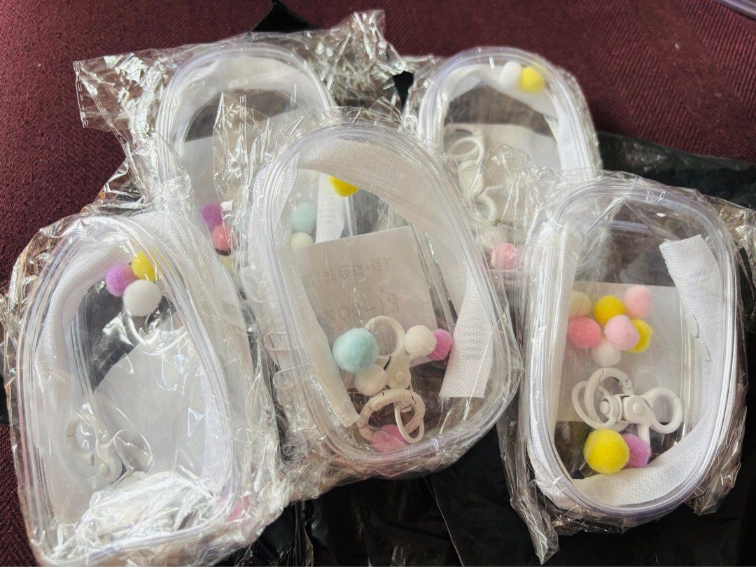 DIY Keychain with Pom Poms PVC Protective Bag (Category: Handmade Craft) located in Bacolod City. Submitted by ecpepbox (Listing ID 1413728883, Image 1). Description: Take all 5 pcs for P325.00 Semi Circle with Pom Poms Size: see photos .