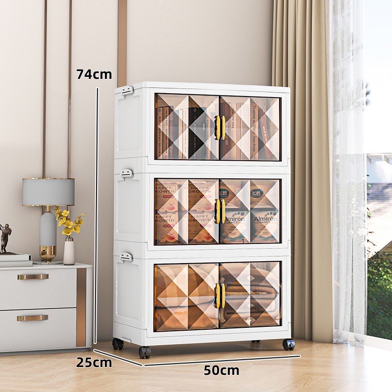 Folding Storage Box Diamond Pattern 50CM Double Magnetic Door Foldable ...