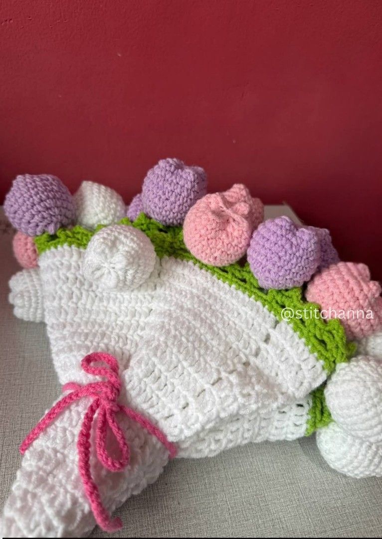 Handmade Crochet Tulip Bouquet (Category: Flowers & Bouquets) located in Calamba. Submitted by yaanna (Listing ID 1413720263, Image 1). Description: 🌷 blanket tulips bouquet ! ♡ (110php per inch) 🧺 location: Calamba, Laguna ꔛ ꗃ 🚛 ships nationwide via J&T Express ꩜ ࣪⊹ ⊹ for orders & inquiries ⤿ send us a message! ✉︎ .