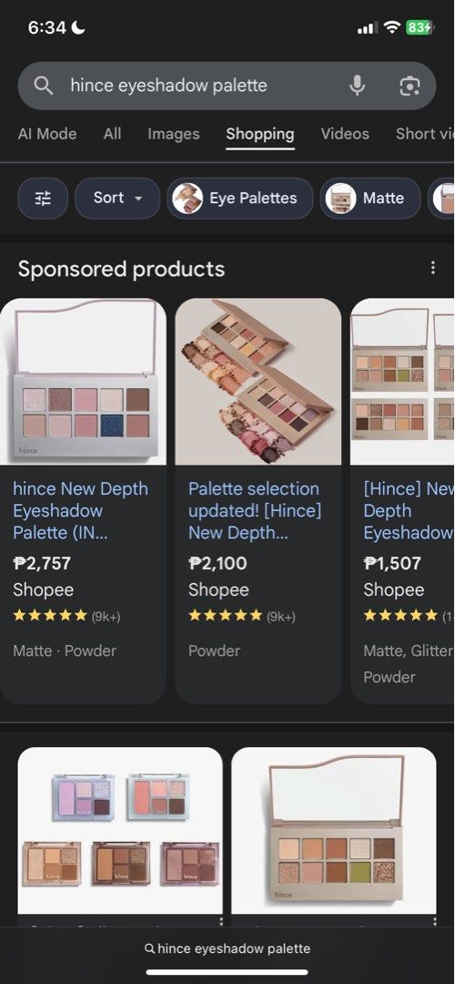 hince eyeshadow palette shade 06 (Category: Makeup) located in Caloocan City. Submitted by Mariane_ (Listing ID 1413761259, Image 2). Description: with box and unused — no lowballing — fixed price — need funds pls.