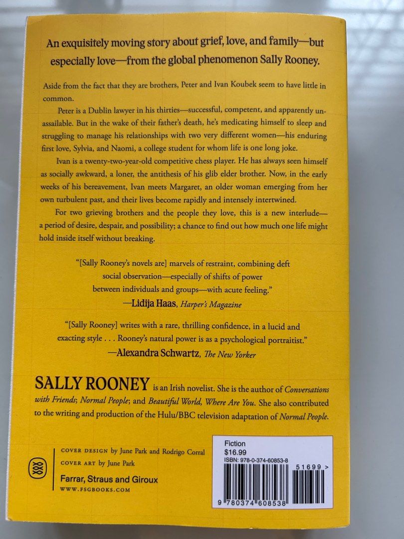 Intermezzo by Sally Rooney (Category: Storybooks) located in Quezon City. Submitted by CeceClothes (Listing ID 1413714934, Image 2). Description: *If you are interested in the other books I am selling, I can offer a bundle discount! 🫶🏼.