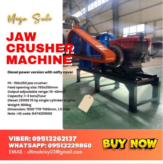 Jaw Crusher Machine Diesel power version with safty cover, Everything ...