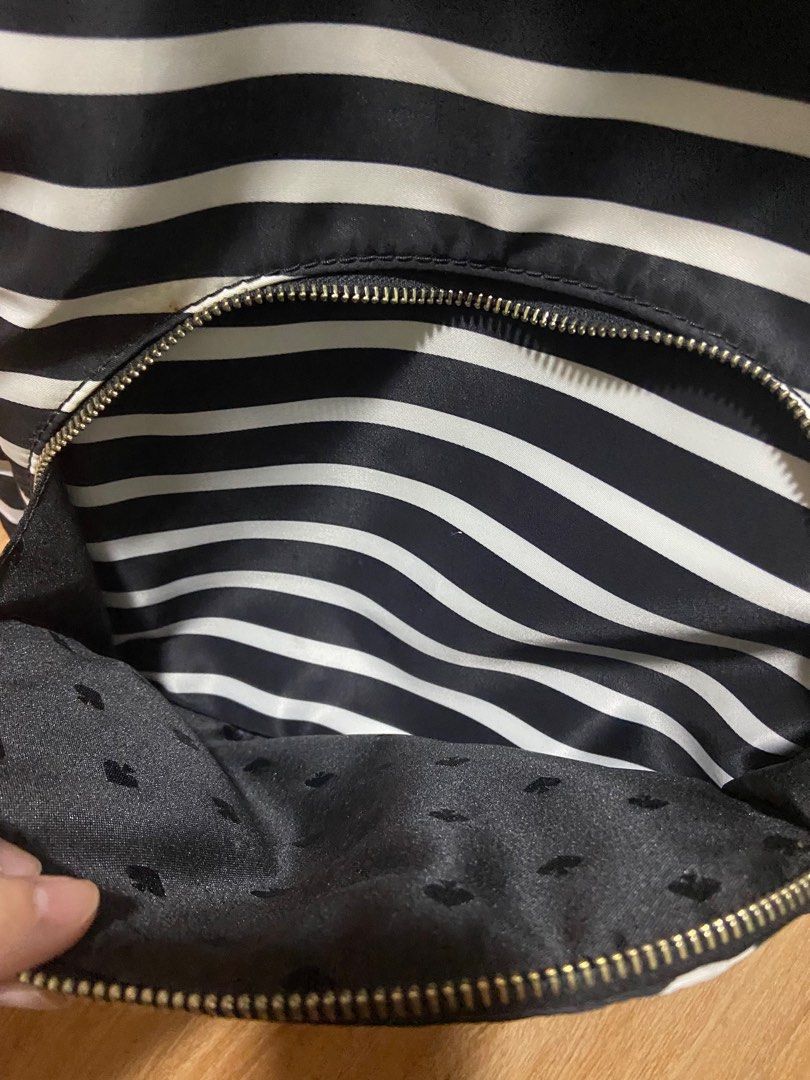 Kate Spade Black and White Striped Backpack (Category: Backpacks) located in Pasig City. Submitted by mbtra (Listing ID 1413761910, Image 3). Description: - never used, no original packaging but great condition.