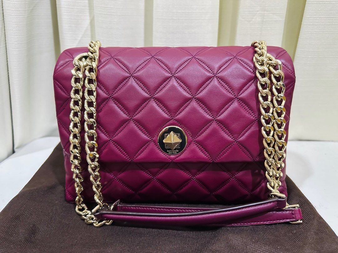 Kate Spade Natalia Medium Quilted Shoulder Bag (Category: Luxury Bags & Wallets) located in Quezon City. Submitted by selinabu (Listing ID 1413838551, Image 2). Description: Carried twice, still like new Comes with tag, care card and paper bag A very chic bag, with the right size to carry more than your essentials Measures: 6.9’’h x 10.2’’w x 3.7’’d strap drop: 20.5” quilted leather smooth leather trim on hardware logo two way spade jacquard lini