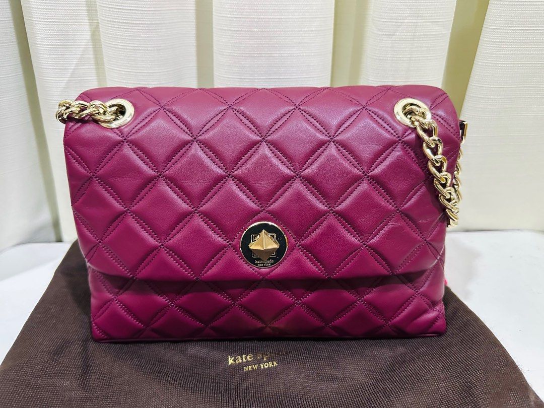Kate Spade Natalia Medium Quilted Shoulder Bag (Category: Luxury Bags & Wallets) located in Quezon City. Submitted by selinabu (Listing ID 1413838551, Image 1). Description: Carried twice, still like new Comes with tag, care card and paper bag A very chic bag, with the right size to carry more than your essentials Measures: 6.9’’h x 10.2’’w x 3.7’’d strap drop: 20.5” quilted leather smooth leather trim on hardware logo two way spade jacquard lini