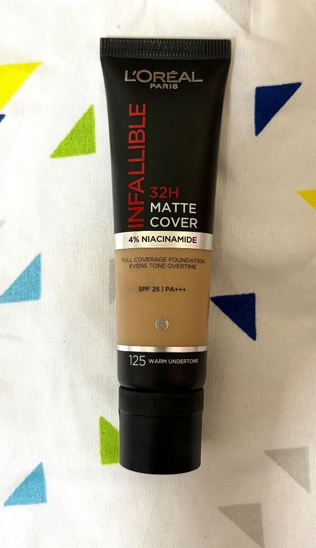 Loreal Infallible 32H Matte Foundation (Category: Makeup) located in Quezon City. Submitted by pink_lantern2 (Listing ID 1413683769, Image 1). Description: Rfs: shade is too dark for me. Only used once. Original price is P849. Bought last Nov only. L'Oreal Infallible 32H Matte Cover Foundation in shade 125 Warm Undertone.